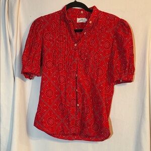 Vintage JH Collectibles Red western blouse